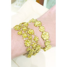 Custom Design-  18kt Yellow Gold 2.46ct Diamond Blossom Bouquet Bracelet