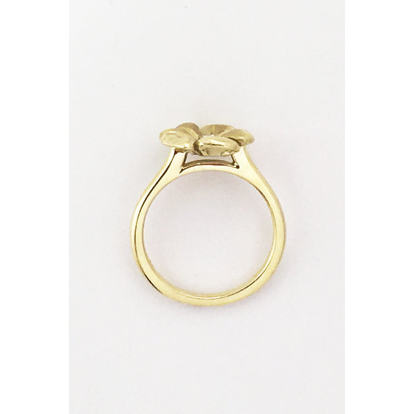 Custom Design - 18kt Yellow Gold .03ct Diamond Blossom Ring