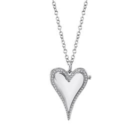 .13ct 14kt White Gold Diamond Heart Locket