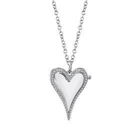 SHY CREATION INC .13ct 14kt White Gold Diamond Heart Locket