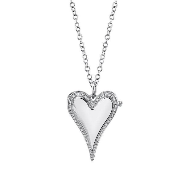 SHY CREATION INC .13ct 14kt White Gold Diamond Heart Locket
