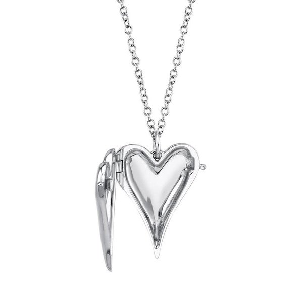 SHY CREATION INC .13ct 14kt White Gold Diamond Heart Locket