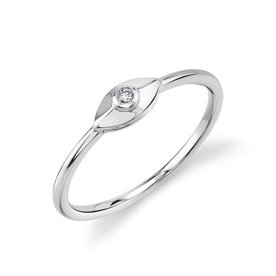 SHY CREATION INC .02ct 14kt White Gold Diamond Eye Ring