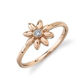 SHY CREATION INC 05ct 14kt Rose Gold Diamond Flower Ring