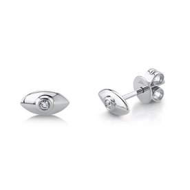 SHY CREATION INC .05ct 14kt White Gold Diamond Eye Stud Earrings