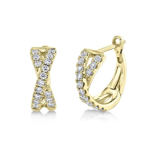 SHY CREATION INC 14K Yellow Gold 0.25C Diamond Huggie Earrings