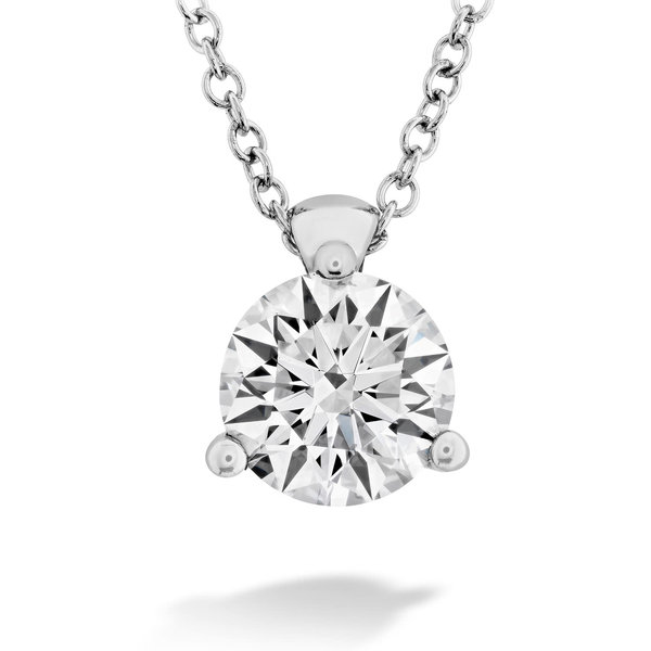 .23-.27ctw 18kt White Gold Hearts on Fire Classic 3 Prong Diamond Solitaire Pendant