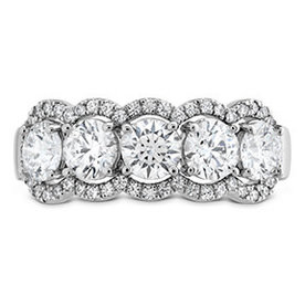 HEARTS ON FIRE LLC 1.48-1.58ctw 18kt White Gold Hearts on Fire Aurora 5-Stone Band