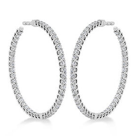 HEARTS ON FIRE LLC 2.17-2.27ctw 18kt White Gold Hearts on Fire Diamond Inside-Outside Hoops