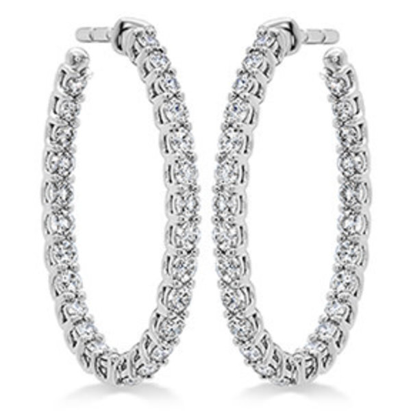 HEARTS ON FIRE LLC 1.35-1.45ct Hearts on Fire 18kt White Gold Signature Oval Hoops - Med