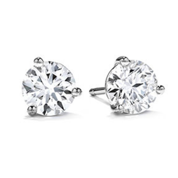 .23-.29ctw  Hearts on Fire 18kt White Gold Stud Earrings