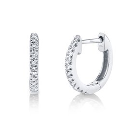 SHY CREATION INC 0.07CT 14kt  White Gold Diamond Huggies