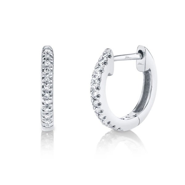 SHY CREATION INC 0.07CT 14kt  White Gold Diamond Huggies