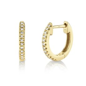 SHY CREATION INC 14ky 0.07ct Yellow Gold Diamond Huggie Earrings