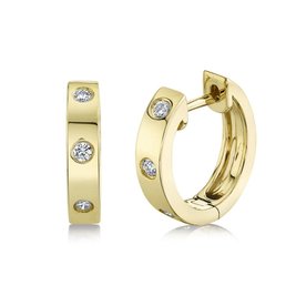 14K Yellow Gold .11ct Diamond Earrings