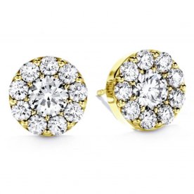 HEARTS ON FIRE LLC .95-1.07ct Hearts on Fire 18kt Yellow Gold Fulfillment Round Earrings