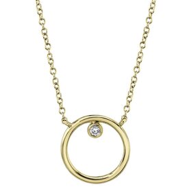SHY CREATION INC 14K Yellow Gold 0.03C Diamond Circle Necklace