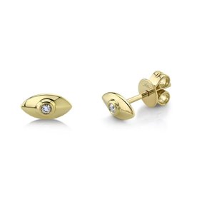 SHY CREATION INC 14K Yellow Gold 0.03C Diamond Eye Stud Earrings