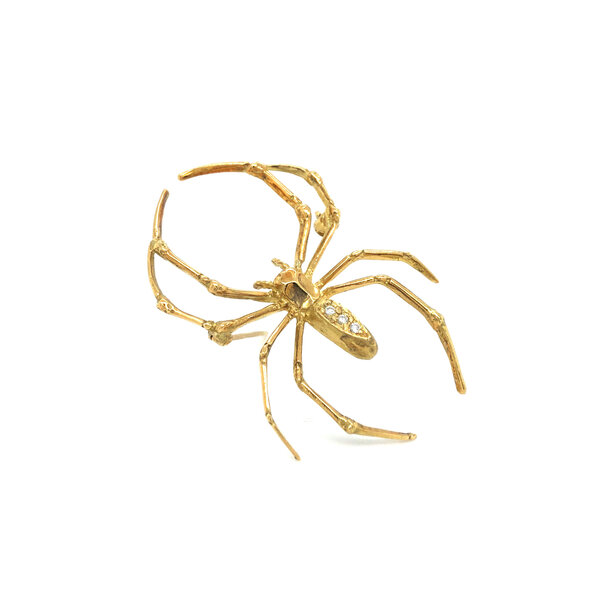 BERMUDA COLLECTION SS642 - 0.03ct Diamond Silk Spider Pin