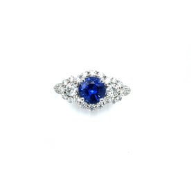 18kt White Gold 1.38ct Sapphire .89ct Diamond Ring