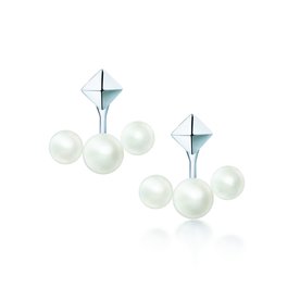 BIRKS Rock & Pearl Sterling Silver Stud/Freshwater Pearl Earrings