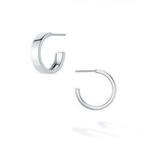Birks Bold Sterling Silver Square Hoop Earrings 15mm