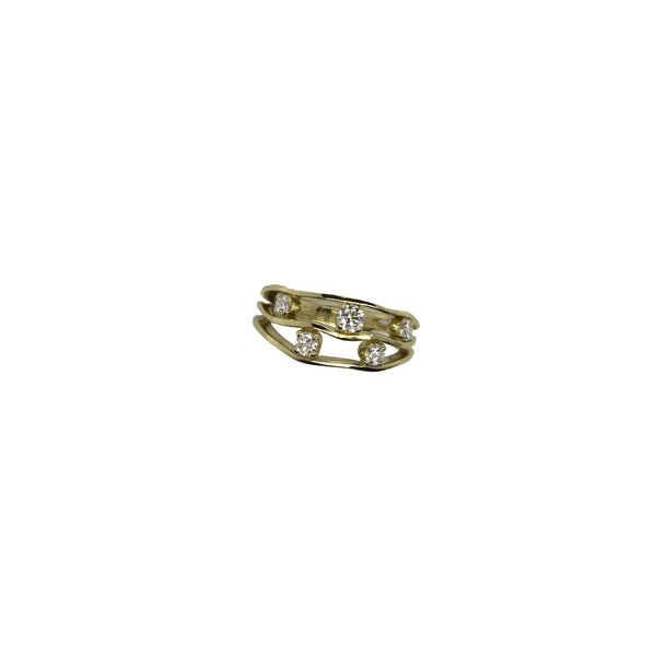 WR850 - 18ky .52ct Dia 3 Band Ring