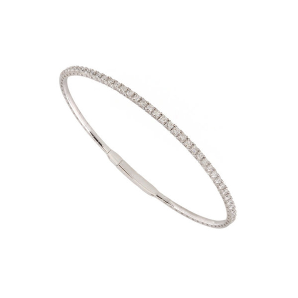 18K White Gold 3.00ct Diamond Bangle