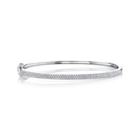 SHY CREATION INC 14K White Gold 0.52ct Diamond Pave Bangle
