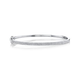SHY CREATION INC 14K White Gold 0.52ct Diamond Pave Bangle