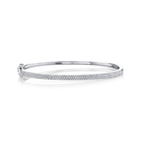 SHY CREATION INC 14K White Gold 0.52ct Diamond Pave Bangle