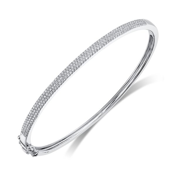 SHY CREATION INC 14K White Gold 0.52ct Diamond Pave Bangle