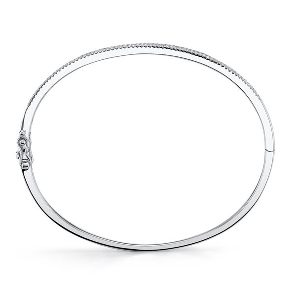 SHY CREATION INC 14K White Gold 0.52ct Diamond Pave Bangle