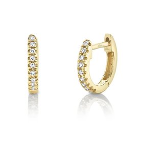 14K Yellow Gold 0.04ct Diamond Mini Huggie Earrings