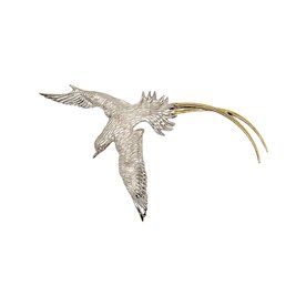 BERMUDA COLLECTION 18kt White + Yellow Gold Large Longtail Pendant