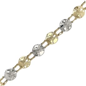BERMUDA COLLECTION 18kt Yellow + White Gold Sand Dollar Bracelet