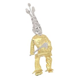 BERMUDA COLLECTION 18kt Yellow + White Gold Gombey Pin