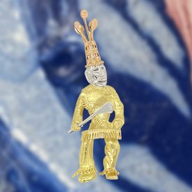 BERMUDA COLLECTION 18kt Yellow, White + Rose Gold Gombey Pin