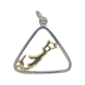 BERMUDA COLLECTION 18kt Yellow + White Gold Map in Triangle Pendant