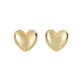 14kt Gold Large Heart Stud Earrings