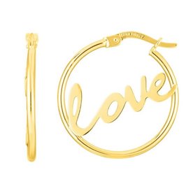 14K Yellow Gold 24mm Polished Love Hoop