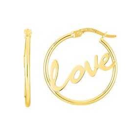 14K Yellow Gold 24mm Polished Love Hoop