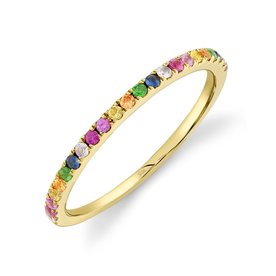 14K Yellow Gold 0.28ct Multi-Color Stone Ring