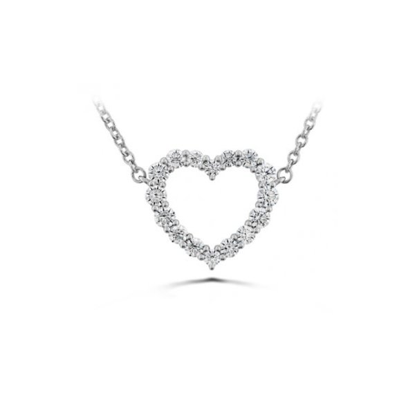 18KW Signature .39ct Diamond Heart Pendant
