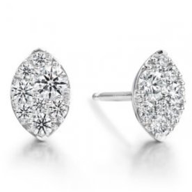 HEARTS ON FIRE LLC 18kw Tessa Navette .34ct Diamond Stud Earrings