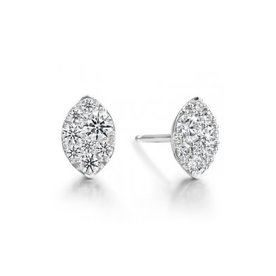 18kw Tessa Navette .34ct Diamond Stud Earrings