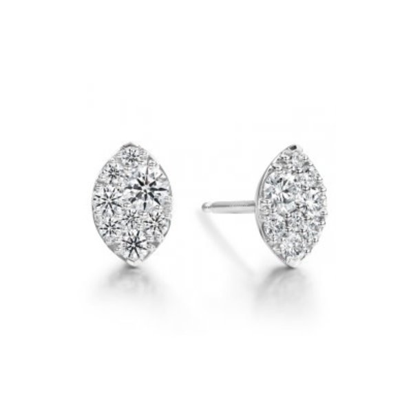 HEARTS ON FIRE LLC 18kw Tessa Navette .34ct Diamond Stud Earrings