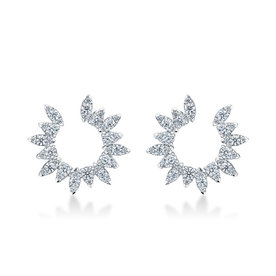 HEARTS ON FIRE LLC 18kw 1.23-1.29 Aerial Sunburst Wrap Earrings