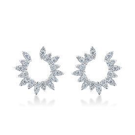 HEARTS ON FIRE LLC 18kw 1.23-1.29 Aerial Sunburst Wrap Earrings