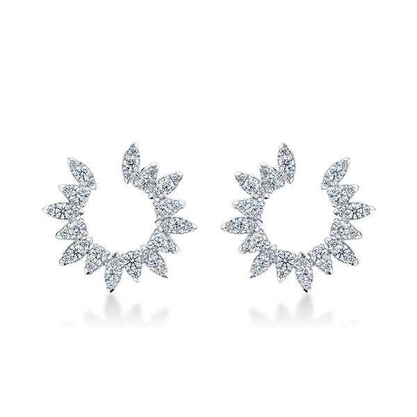 HEARTS ON FIRE LLC 18kw 1.23-1.29 Aerial Sunburst Wrap Earrings